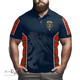 ScotsTee Shop Scottish Drummond of Perth Clan Crest Scottish Lion Rampant Sport Style Tartan Polo Shirt