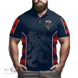 ScotsTee Shop Scottish Fraser Modern Clan Crest Scottish Lion Rampant Sport Style Tartan Polo Shirt