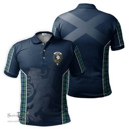 ScotsTee Shop Scottish Campbell of Cawdor Ancient Clan Crest Scottish Lion Rampant Sport Style Tartan Polo Shirt