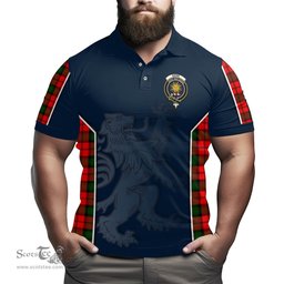 ScotsTee Shop Scottish Kerr Modern Clan Crest Scottish Lion Rampant Sport Style Tartan Polo Shirt