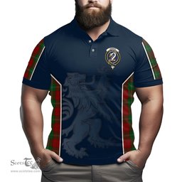 ScotsTee Shop Scottish Lennox Clan Crest Scottish Lion Rampant Sport Style Tartan Polo Shirt