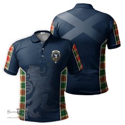 ScotsTee Shop Scottish Gibson Clan Crest Scottish Lion Rampant Sport Style Tartan Polo Shirt