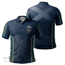 ScotsTee Shop Scottish Kirkpatrick Clan Crest Scottish Lion Rampant Sport Style Tartan Polo Shirt