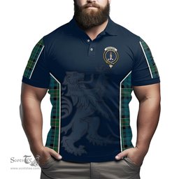 ScotsTee Shop Scottish Kirkpatrick Clan Crest Scottish Lion Rampant Sport Style Tartan Polo Shirt