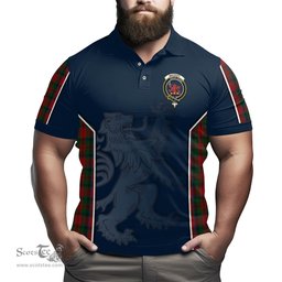 ScotsTee Shop Scottish MacDuff Clan Crest Scottish Lion Rampant Sport Style Tartan Polo Shirt