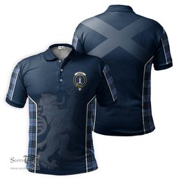 ScotsTee Shop Scottish MacKay Blue Clan Crest Scottish Lion Rampant Sport Style Tartan Polo Shirt