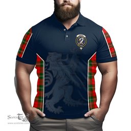 ScotsTee Shop Scottish Lennox Modern Clan Crest Scottish Lion Rampant Sport Style Tartan Polo Shirt