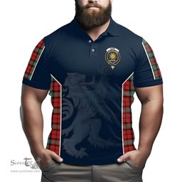 ScotsTee Shop Scottish Kerr Ancient Clan Crest Scottish Lion Rampant Sport Style Tartan Polo Shirt