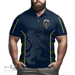 ScotsTee Shop Scottish Gunn Modern Clan Crest Scottish Lion Rampant Sport Style Tartan Polo Shirt