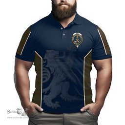 ScotsTee Shop Scottish Gray Clan Crest Scottish Lion Rampant Sport Style Tartan Polo Shirt