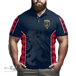 ScotsTee Shop Scottish Hamilton Modern Clan Crest Scottish Lion Rampant Sport Style Tartan Polo Shirt