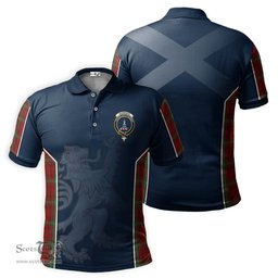 ScotsTee Shop Scottish Morrison Clan Crest Scottish Lion Rampant Sport Style Tartan Polo Shirt