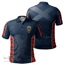ScotsTee Shop Scottish Majoribanks Clan Crest Scottish Lion Rampant Sport Style Tartan Polo Shirt