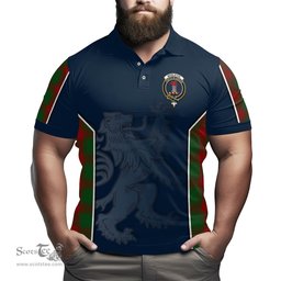 ScotsTee Shop Scottish Middleton Clan Crest Scottish Lion Rampant Sport Style Tartan Polo Shirt