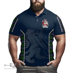 ScotsTee Shop Scottish MacRow Hunting Clan Crest Scottish Lion Rampant Sport Style Tartan Polo Shirt