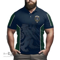 ScotsTee Shop Scottish Montgomery Clan Crest Scottish Lion Rampant Sport Style Tartan Polo Shirt