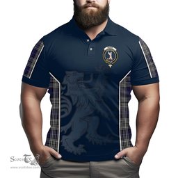 ScotsTee Shop Scottish Napier Clan Crest Scottish Lion Rampant Sport Style Tartan Polo Shirt