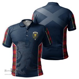 ScotsTee Shop Scottish Wauchope Clan Crest Scottish Lion Rampant Sport Style Tartan Polo Shirt