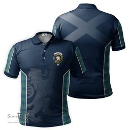 ScotsTee Shop Scottish Oliphant Ancient Clan Crest Scottish Lion Rampant Sport Style Tartan Polo Shirt