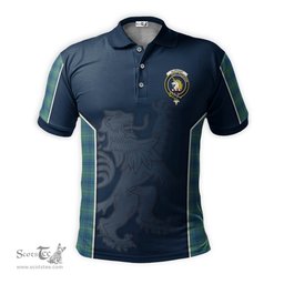 ScotsTee Shop Scottish Oliphant Ancient Clan Crest Scottish Lion Rampant Sport Style Tartan Polo Shirt