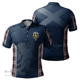 ScotsTee Shop Scottish MacPherson Clan Crest Scottish Lion Rampant Sport Style Tartan Polo Shirt
