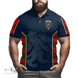 ScotsTee Shop Scottish Maxtone Clan Crest Scottish Lion Rampant Sport Style Tartan Polo Shirt