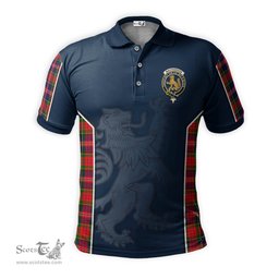 ScotsTee Shop Scottish MacPherson Modern Clan Crest Scottish Lion Rampant Sport Style Tartan Polo Shirt