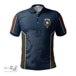 ScotsTee Shop Scottish Stewart of Appin Clan Crest Scottish Lion Rampant Sport Style Tartan Polo Shirt