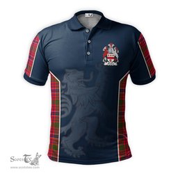 ScotsTee Shop Scottish MacRow Clan Crest Scottish Lion Rampant Sport Style Tartan Polo Shirt