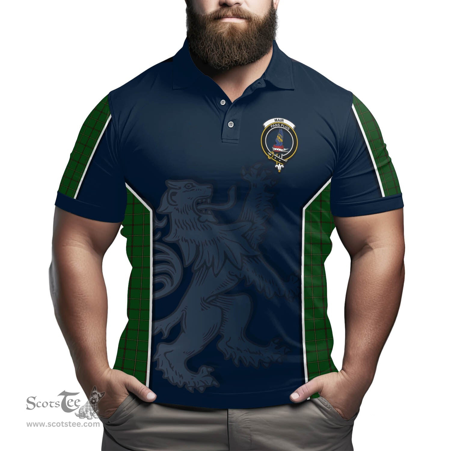 ScotsTee Shop Scottish Mar Tribe Clan Crest Scottish Lion Rampant Sport Style Tartan Polo Shirt
