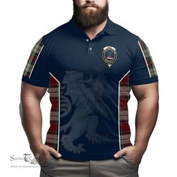 ScotsTee Shop Scottish Rose White Dress Clan Crest Scottish Lion Rampant Sport Style Tartan Polo Shirt