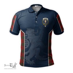 ScotsTee Shop Scottish MacNab Clan Crest Scottish Lion Rampant Sport Style Tartan Polo Shirt