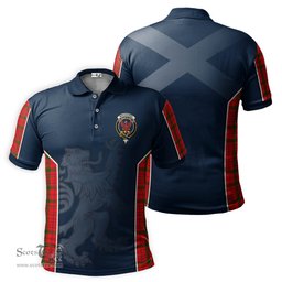 ScotsTee Shop Scottish MacDonell of Keppoch Modern Clan Crest Scottish Lion Rampant Sport Style Tartan Polo Shirt