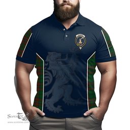 ScotsTee Shop Scottish Matheson Hunting Highland Clan Crest Scottish Lion Rampant Sport Style Tartan Polo Shirt