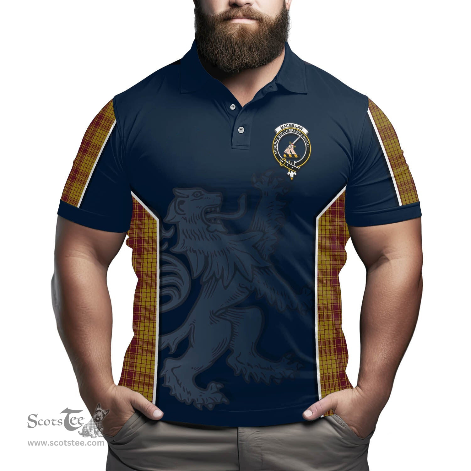 ScotsTee Shop Scottish MacMillan Dress Clan Crest Scottish Lion Rampant Sport Style Tartan Polo Shirt