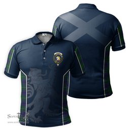 ScotsTee Shop Scottish Oliphant Clan Crest Scottish Lion Rampant Sport Style Tartan Polo Shirt