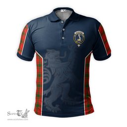 ScotsTee Shop Scottish MacQuarrie Modern Clan Crest Scottish Lion Rampant Sport Style Tartan Polo Shirt