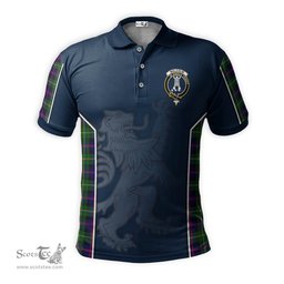ScotsTee Shop Scottish Malcolm Clan Crest Scottish Lion Rampant Sport Style Tartan Polo Shirt