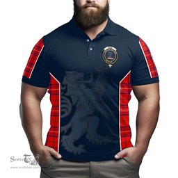 ScotsTee Shop Scottish Rose Modern Clan Crest Scottish Lion Rampant Sport Style Tartan Polo Shirt