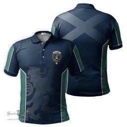 ScotsTee Shop Scottish Montgomery Ancient Clan Crest Scottish Lion Rampant Sport Style Tartan Polo Shirt