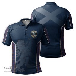 ScotsTee Shop Scottish MacLaine of Lochbuie Clan Crest Scottish Lion Rampant Sport Style Tartan Polo Shirt