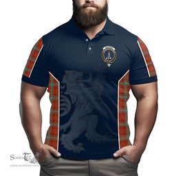 ScotsTee Shop Scottish Morrison Red Ancient Clan Crest Scottish Lion Rampant Sport Style Tartan Polo Shirt