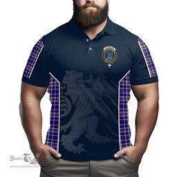 ScotsTee Shop Scottish Ochterlony Clan Crest Scottish Lion Rampant Sport Style Tartan Polo Shirt