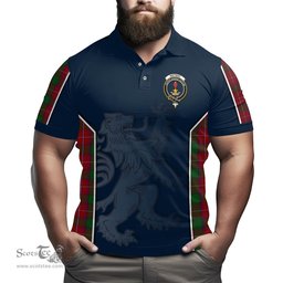 ScotsTee Shop Scottish Rattray Clan Crest Scottish Lion Rampant Sport Style Tartan Polo Shirt