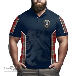 ScotsTee Shop Scottish MacLean of Duart Dress Red Clan Crest Scottish Lion Rampant Sport Style Tartan Polo Shirt
