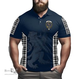 ScotsTee Shop Scottish Scott Black White Clan Crest Scottish Lion Rampant Sport Style Tartan Polo Shirt