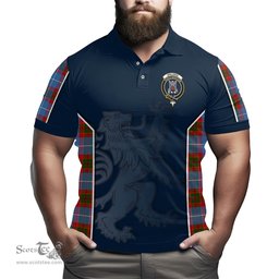 ScotsTee Shop Scottish Spalding Clan Crest Scottish Lion Rampant Sport Style Tartan Polo Shirt