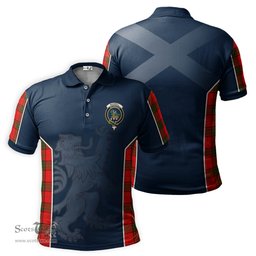 ScotsTee Shop Scottish Maxwell Modern Clan Crest Scottish Lion Rampant Sport Style Tartan Polo Shirt