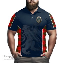 ScotsTee Shop Scottish Maxwell Modern Clan Crest Scottish Lion Rampant Sport Style Tartan Polo Shirt
