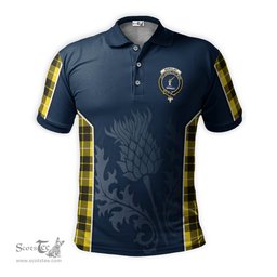 ScotsTee Shop Scottish Barclay Dress Modern Clan Crest Scottish Thistle Sport Style Tartan Polo Shirt